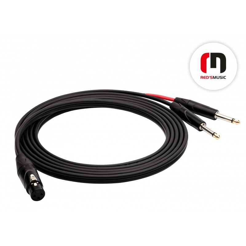 Reds Music  AU4905BX Kabel Audio - XLR F / 2 x Jack mono 6.3 długość 0.5 m